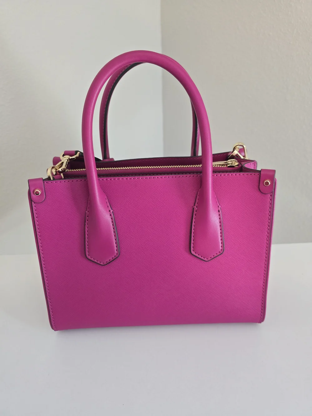 MICHAEL KORS Pink Jet Set Signature Leather Satchel